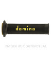 Puños Domino On Road Negro - Amarillo Abiertos D 22 mm L 120-125 mm