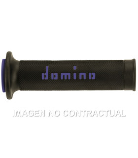 Puños Domino On Road Negro - Azul Abiertos D 22/26 mm L 120-125 mm