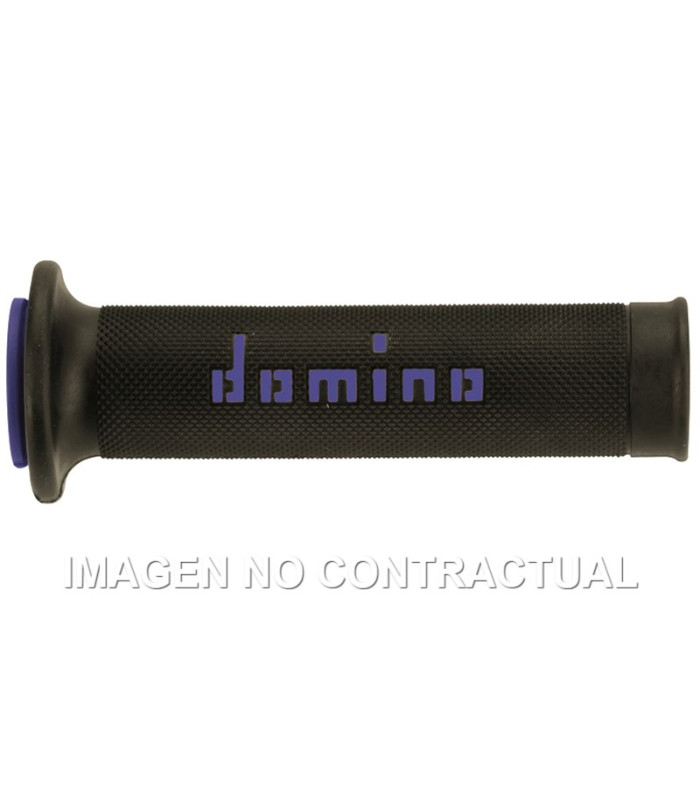 Puños Domino On Road Negro - Azul Abiertos D 22/26 mm L 120-125 mm