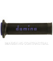 Puños Domino On Road Negro - Azul Abiertos D 22/26 mm L 120-125 mm
