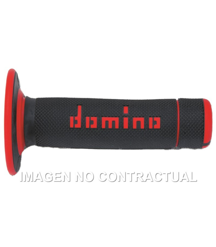 Puños Domino OFF Road Negro - Rojo Cerrados D 22 mm L 118 mm