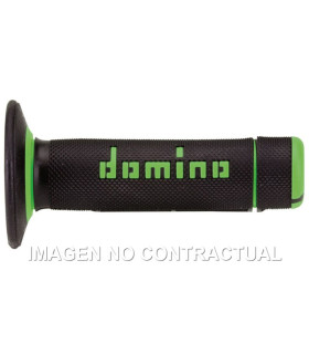 Puños Domino OFF-road Negro - Verde Cerrados D 22 mm L 118 mm