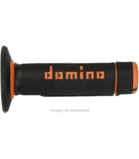 Puños Domino OFF Road Negro - Naranja Cerrados D 22 mm L 118 mm