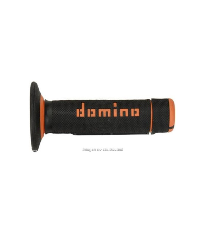 Puños Domino OFF Road Negro - Naranja Cerrados D 22 mm L 118 mm