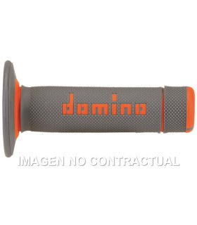 Puños Domino OFF Road Gris - Naranja Cerrados D 22 mm L 118 mm
