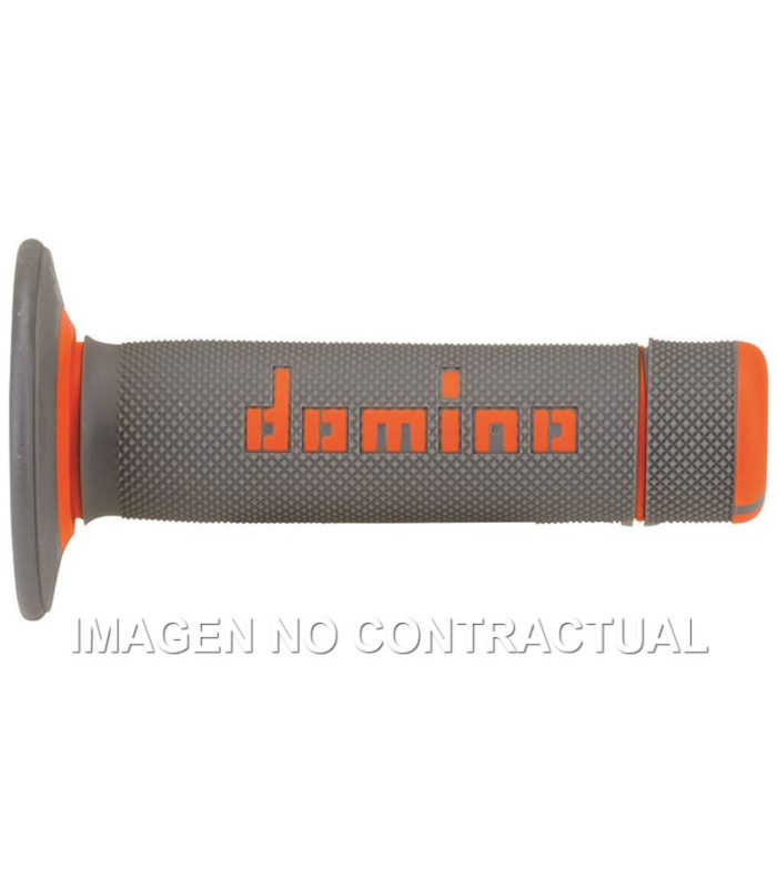 Puños Domino OFF Road Gris - Naranja Cerrados D 22 mm L 118 mm