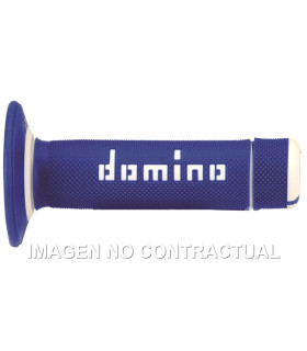 Puños Domino OFF Road Azul - Blanco Cerrados D 22 mm L 118 mm
