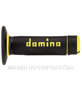 Puños Domino OFF Road Negro - Amarillo Cerrados D 22 mm L 118 mm