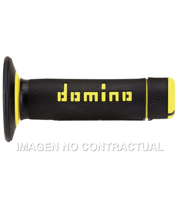 Puños Domino OFF Road Negro - Amarillo Cerrados D 22 mm L 118 mm
