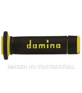 Puños Domino ATV Negro - Amarillo Cerrados