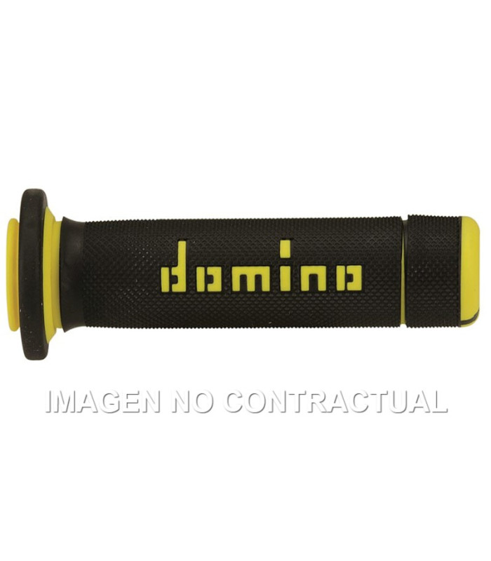 Puños Domino ATV Negro - Amarillo Cerrados