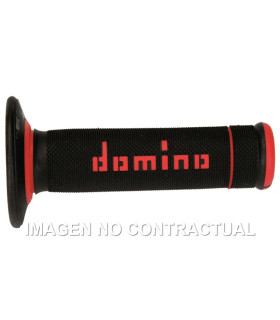 Puños Domino OFF Road X-Treme Negro - Rojo Cerrados D 22 mm L 118 mm