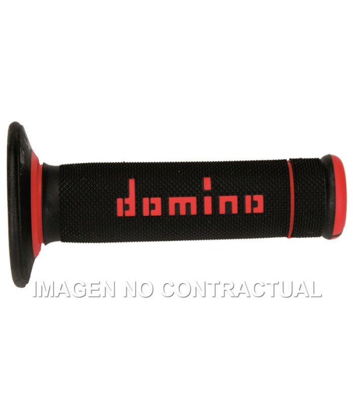 Puños Domino OFF Road X-Treme Negro - Rojo Cerrados D 22 mm L 118 mm