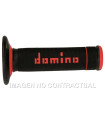 Puños Domino OFF Road X-Treme Negro - Rojo Cerrados D 22 mm L 118 mm