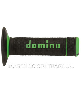 Puños Domino OFF Road X-Treme Negro - Verde Cerrados D 22 mm L 118 mm