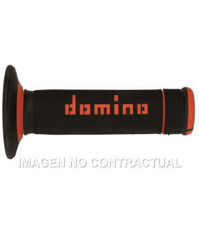 Puños Domino OFF Road X-Treme Negro - Naranja Cerrados D 22 mm L 118 mm