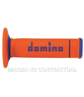 Puños Domino OFF Road X-Treme Naranja - Azul Cerrados D 22 mm L 118 mm