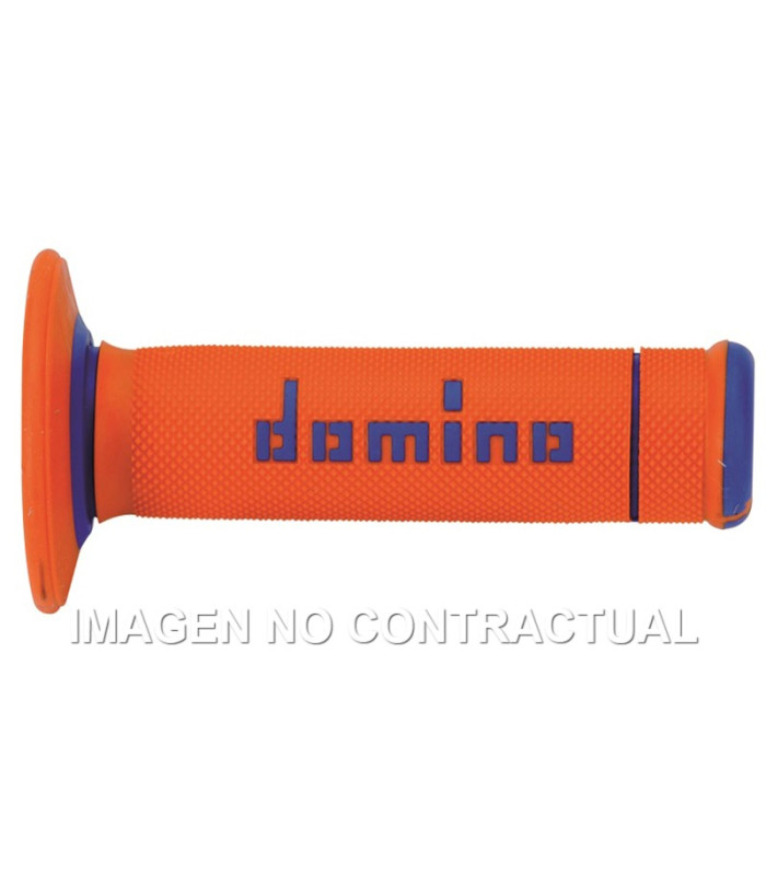 Puños Domino OFF Road X-Treme Naranja - Azul Cerrados D 22 mm L 118 mm