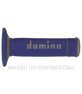 Puños Domino OFF Road X-Treme Azul - Gris Cerrados D 22 mm L 118 mm