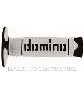 Puños Domino DSH OFF Road Blanco - Negro Cerrados D 22 mm L 120 mm