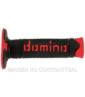 Puños Domino DSH OFF Road Negro - Rojo Cerrados D 22 mm L 120 mm