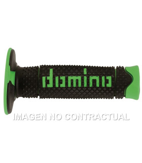 Puños Domino DSH OFF Road Negro - Verde Cerrados D 22 mm L 120 mm