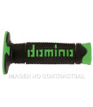 Puños Domino DSH OFF Road Negro - Verde Cerrados D 22 mm L 120 mm