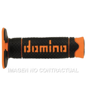 Puños Domino DSH OFF-road Negro - Naranja Cerrados D 22 mm L 120 mm