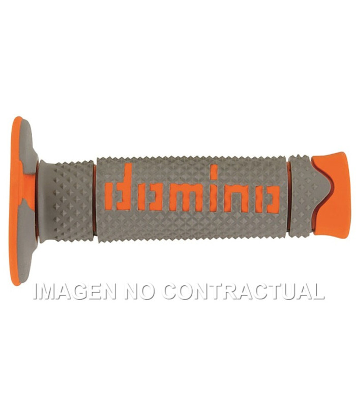 Puños Domino DSH OFF Road Gris - Naranja Cerrados D 22 mm L 120 mm