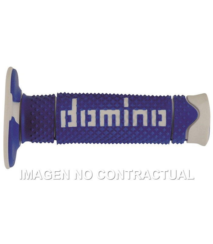 Puños Domino DSH OFF Road Azul - Blanco Cerrados D 22 mm L 120 mm