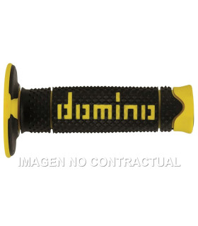 Puños Domino DSH OFF Road Negro - Amarillo Cerrados D 22 mm L 120 mm