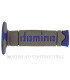 Puños Domino DSH OFF Road Gris - Azul Cerrados D 22 mm L 120 mm