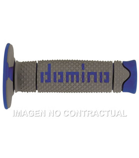 Puños Domino DSH OFF Road Gris - Azul Cerrados D 22 mm L 120 mm