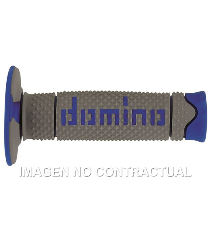 Puños Domino DSH OFF Road Gris - Azul Cerrados D 22 mm L 120 mm