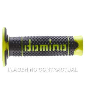Puños Domino DSH OFF Road Negro - Amarillo Fluor Cerrados D 22 mm L 120 mm