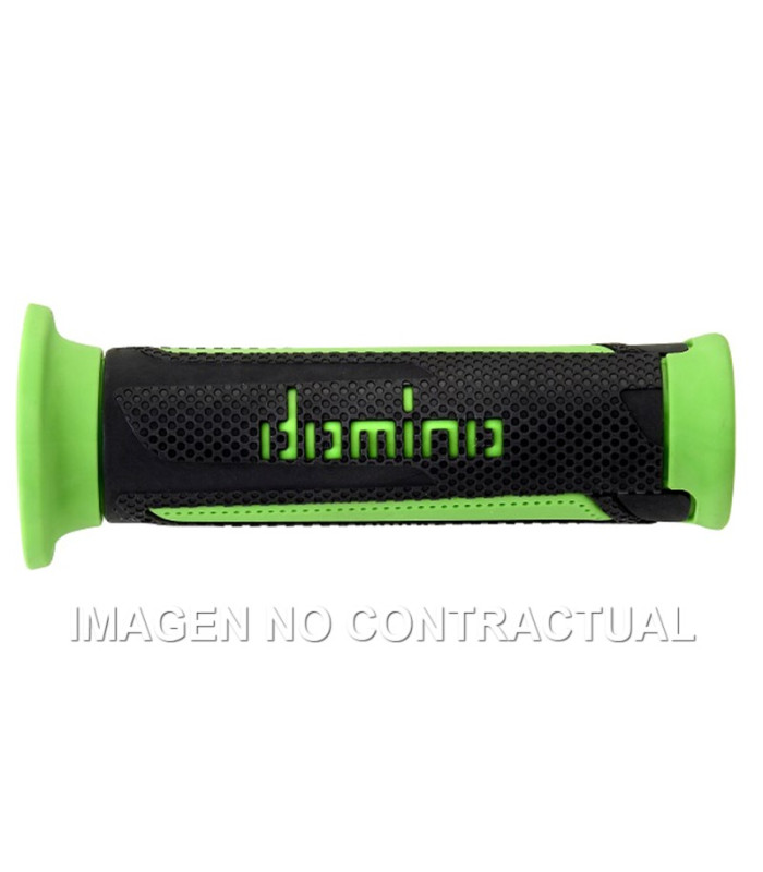 Puños Domino Turismo Antracita-Verde Abiertos D 22 mm L 120 mm