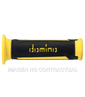Puños Domino Turismo Antracita-Amarillo Abiertos D 22 mm L 120 mm