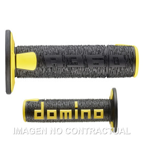 Puños Domino OFF Road RPS Negro - Amarillo Cerrados D 22 mm L 120 mm