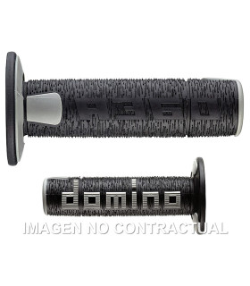 Puños Domino OFF Road RPS Negro - Gris Cerrados D 22 mm L 120 mm