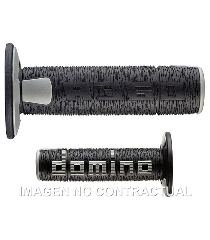 Puños Domino OFF Road RPS Negro - Gris Cerrados D 22 mm L 120 mm
