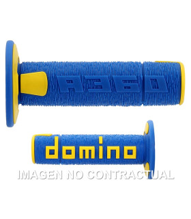 Puños Domino OFF Road RPS Azul - Amarillo Cerrados D 22 mm L 120 mm