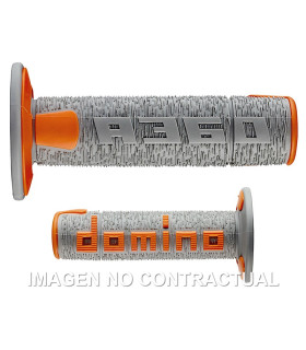 Puños Domino OFF Road RPS Gris - Naranja Cerrados D 22 mm L 120 mm