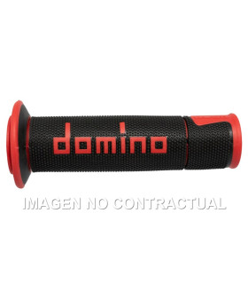Puños Domino On Road Racing Negro/Rojo Abiertos D 22 mm L 120 mm