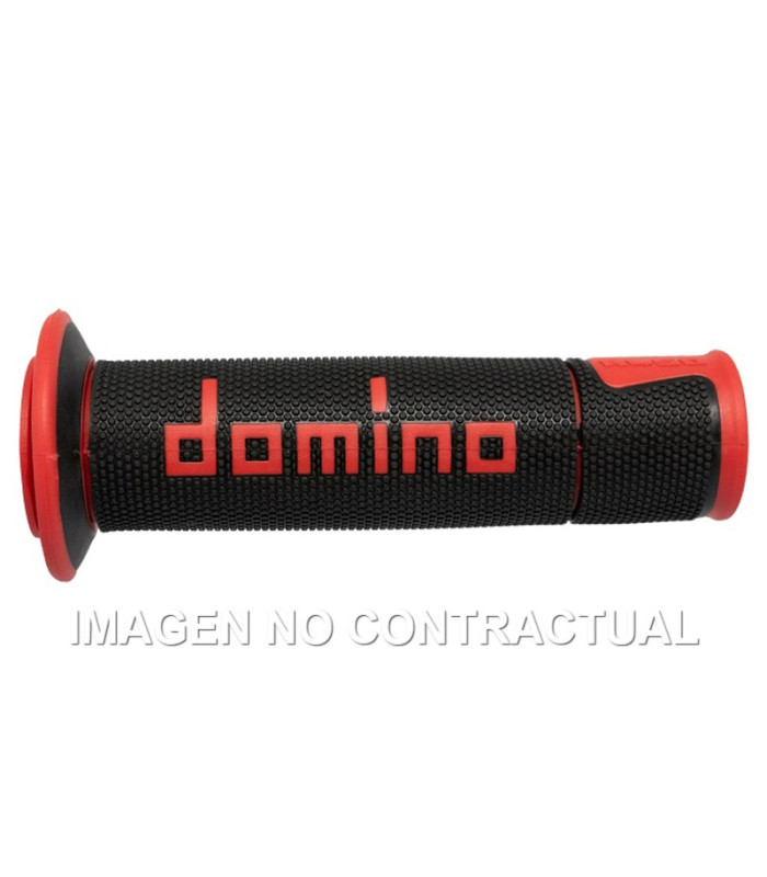 Puños Domino On Road Racing Negro/Rojo Abiertos D 22 mm L 120 mm