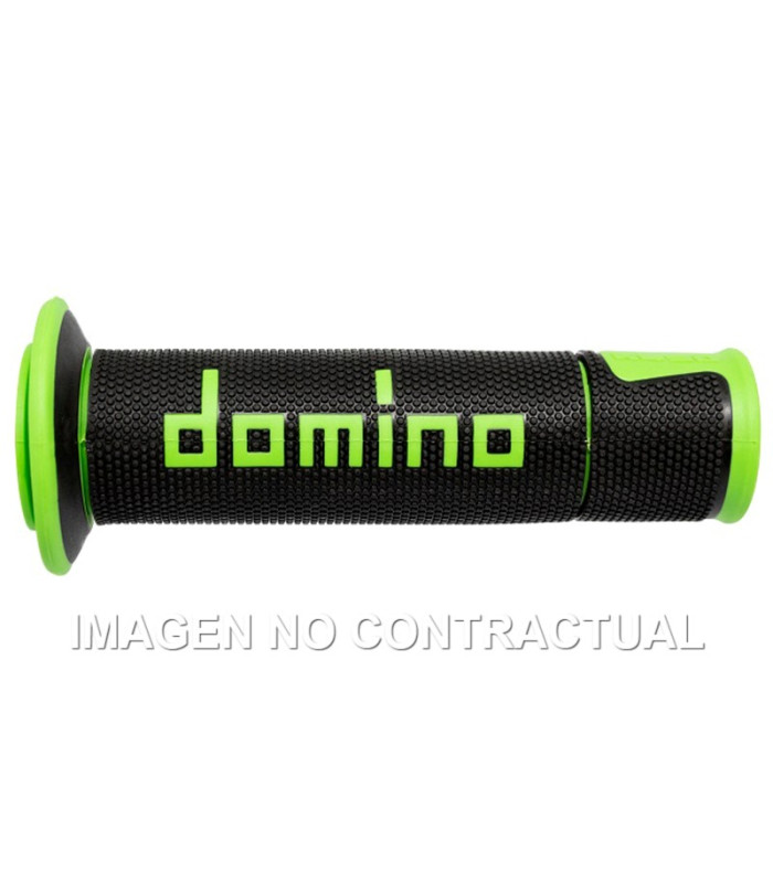 Puños Domino On Road Racing Negro/Verde Abiertos D 22 mm L 120 mm