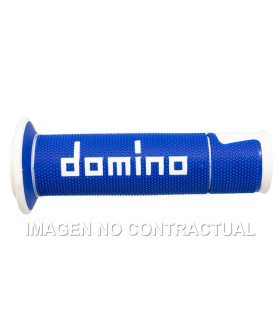 Puños Domino On Road Racing Azul/Blanco Abiertos D 22 mm L 120 mm