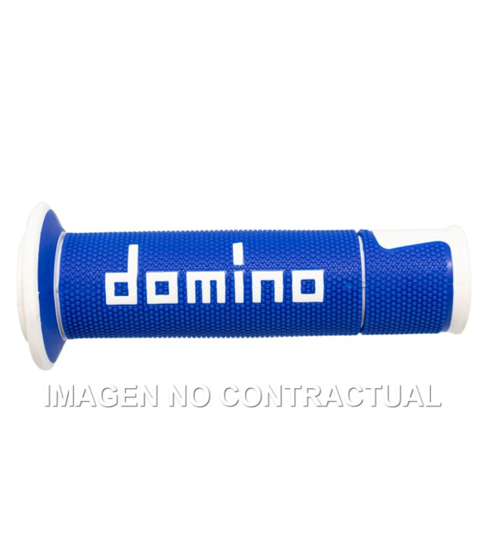 Puños Domino On Road Racing Azul/Blanco Abiertos D 22 mm L 120 mm