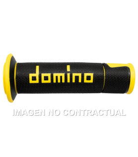 Puños Domino On Road Racing Negro/Amarillo Abiertos D 22 mm L 120 mm
