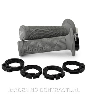 Puños Domino D100 OFF Road Color Gris D-Lock con sistema de fijación «Lock On»