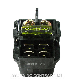 Rele de Arranque 12V 30A con fusible - 4 fastons con fusible 30A